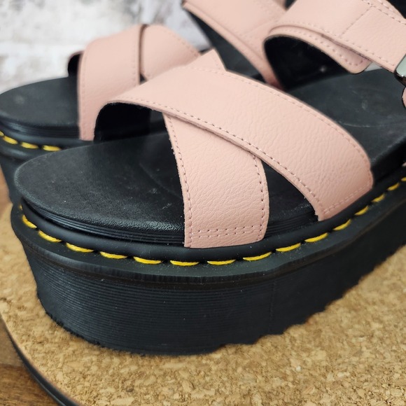 Dr. Martens Voss II Quad Leather Strap Platform Sandals Peach / (US) Size 8 - Picture 7 of 14